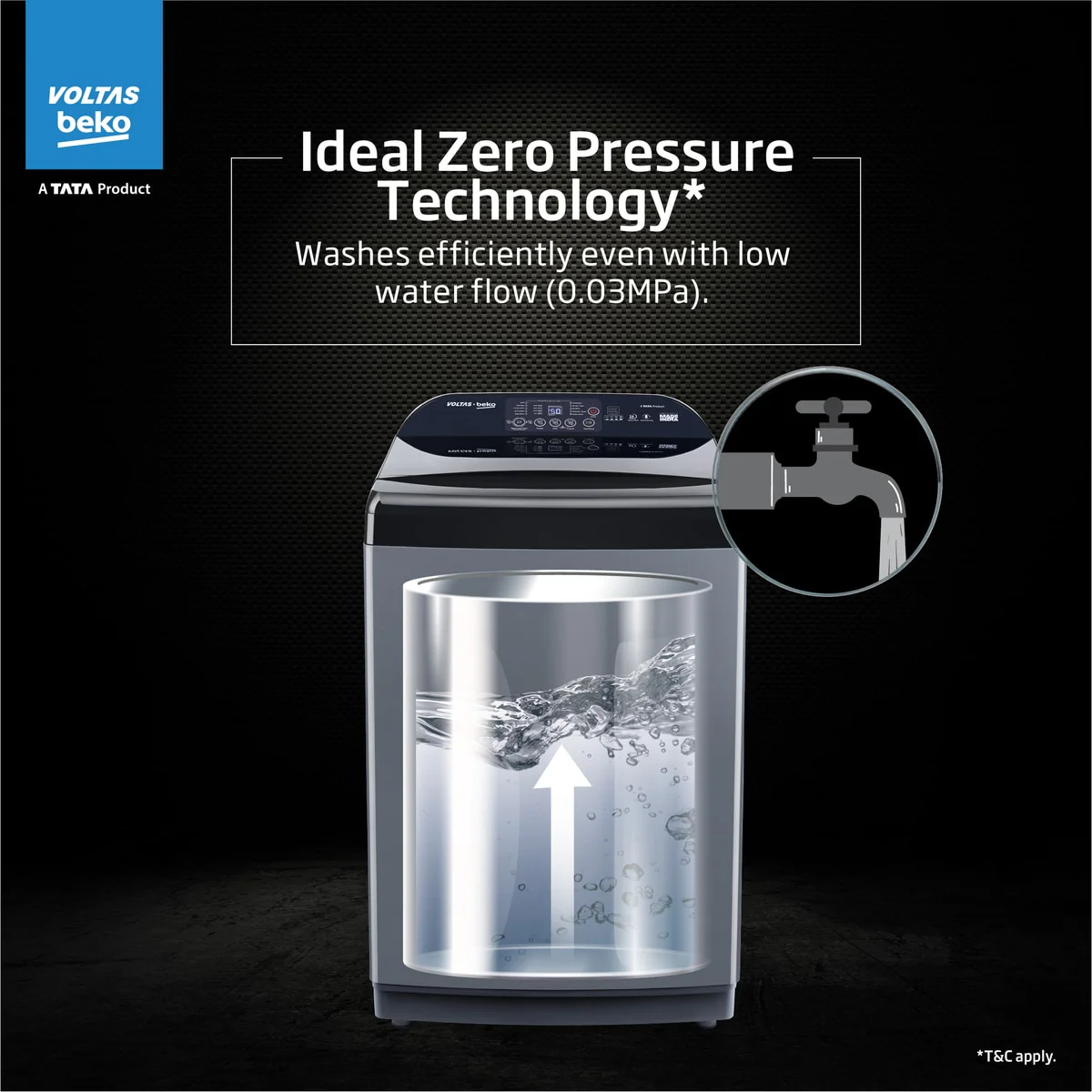 11 Kg 5 Star Fully-Automatic Top Loading Washing Machine (WTL1106UEA / OBS1060, Grey, Double Waterfall Technology) , Voltas Beko, A Tata Product - Image 7